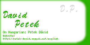 david petek business card